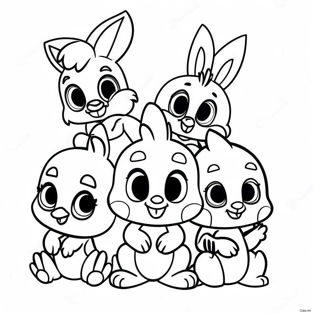 Adorable Baby Looney Tunes Characters Coloring Page 62618 51872