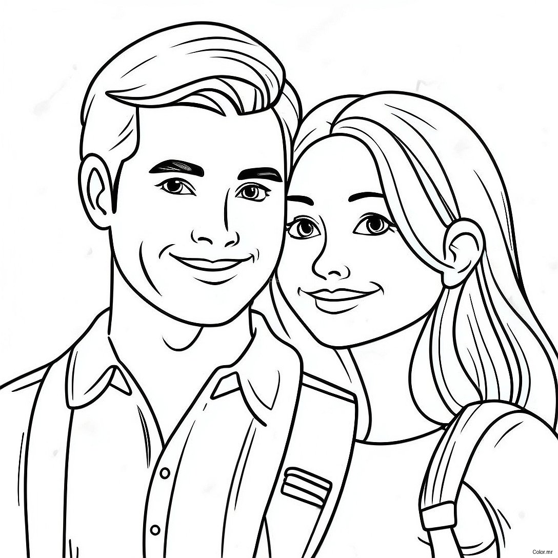 Adorable Boyfriend And Girlfriend Coloring Page 16352 13796