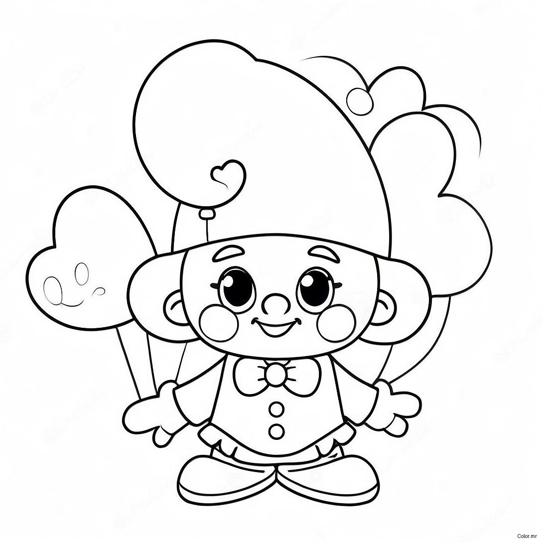 Adorable Precious Moments Clown With Balloon Coloring Page 60427 50125