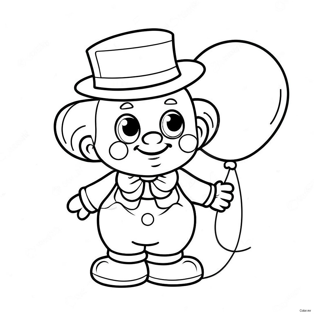 Adorable Precious Moments Clown With Balloon Coloring Page 60427 50128