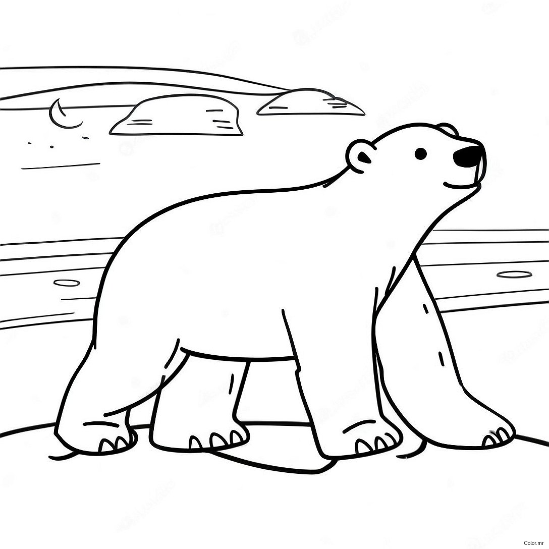 Adventurous Polar Bear Exploring The Arctic Coloring Page 39108 32478