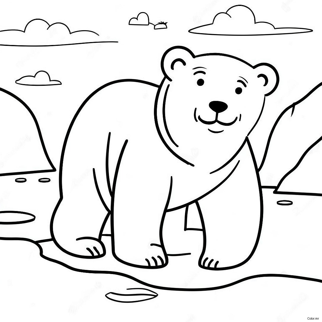 Adventurous Polar Bear Exploring The Arctic Coloring Page 39108 32479