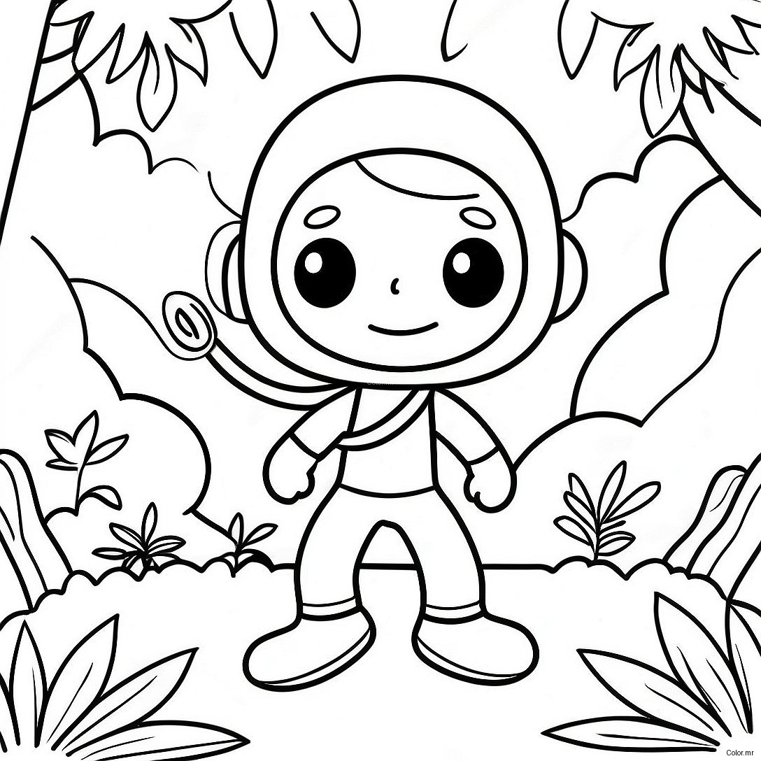 Adventurous Stickman In Jungle Coloring Page 46514 38731