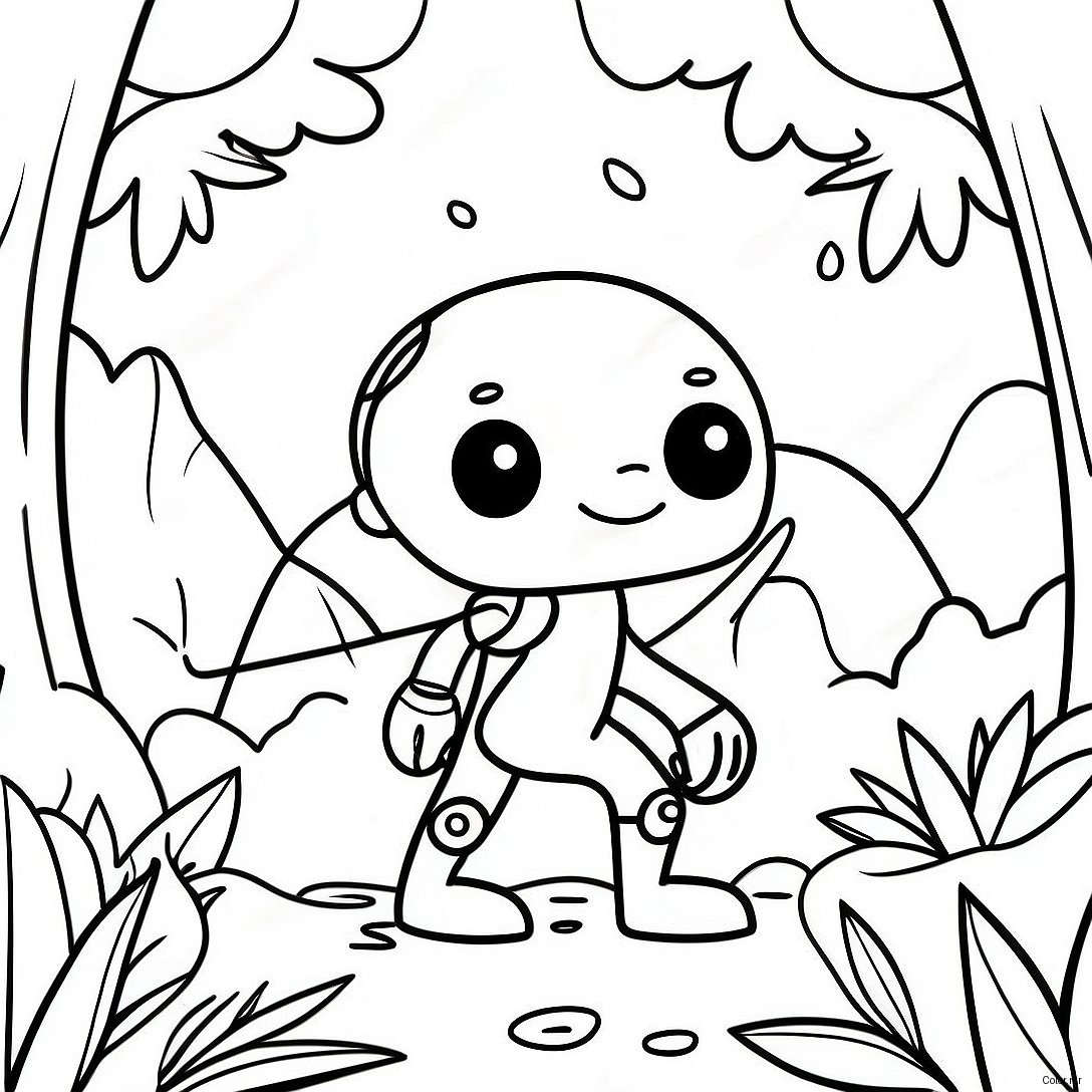 Adventurous Stickman In Jungle Coloring Page 46514 38732