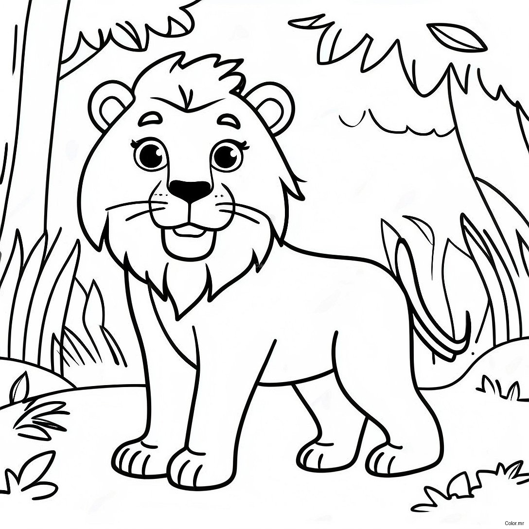 Alex The Lion In Jungle Adventure Coloring Page 65531 54138