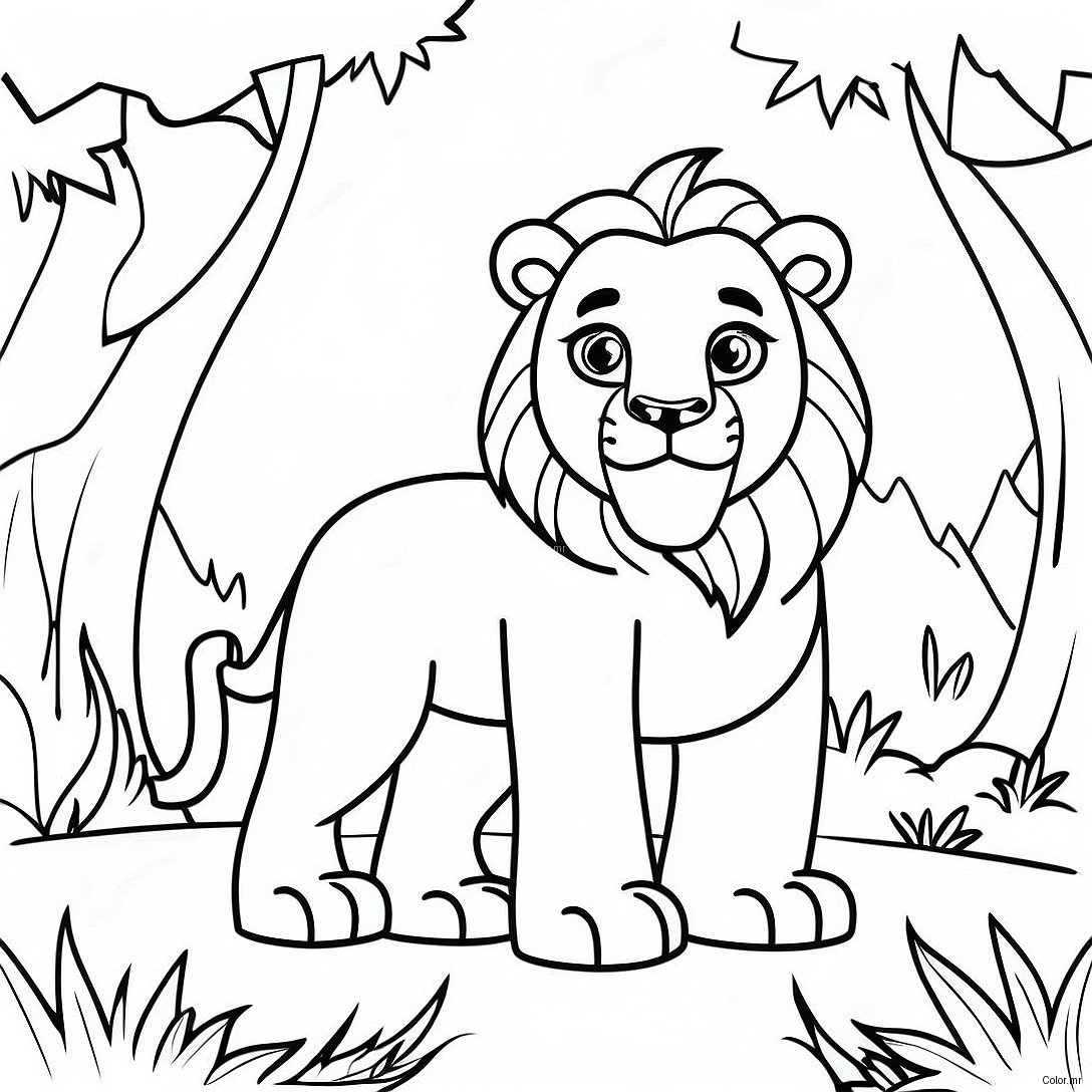 Alex The Lion In Jungle Adventure Coloring Page 65531 54140