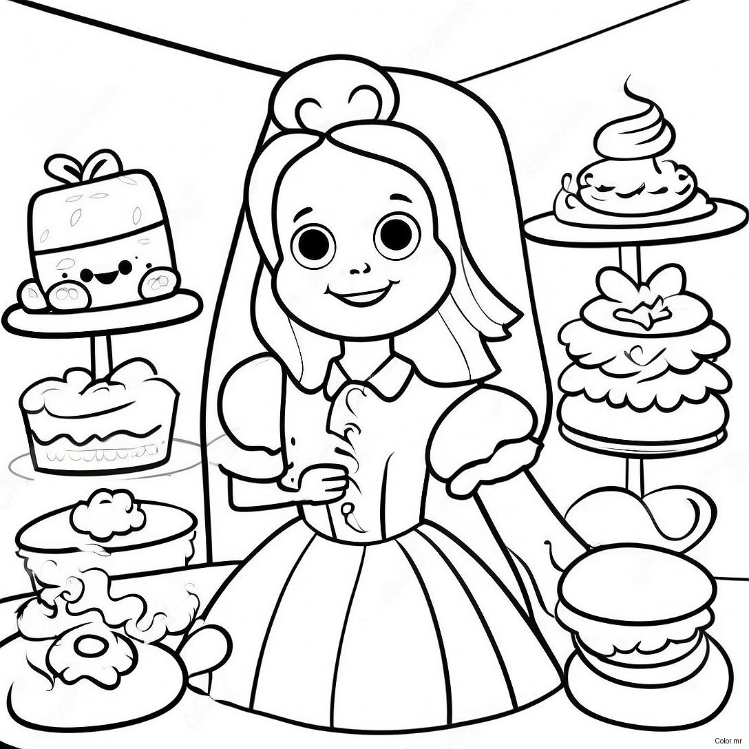 Alice In Wonderland Bakery Coloring Page 36945 30769