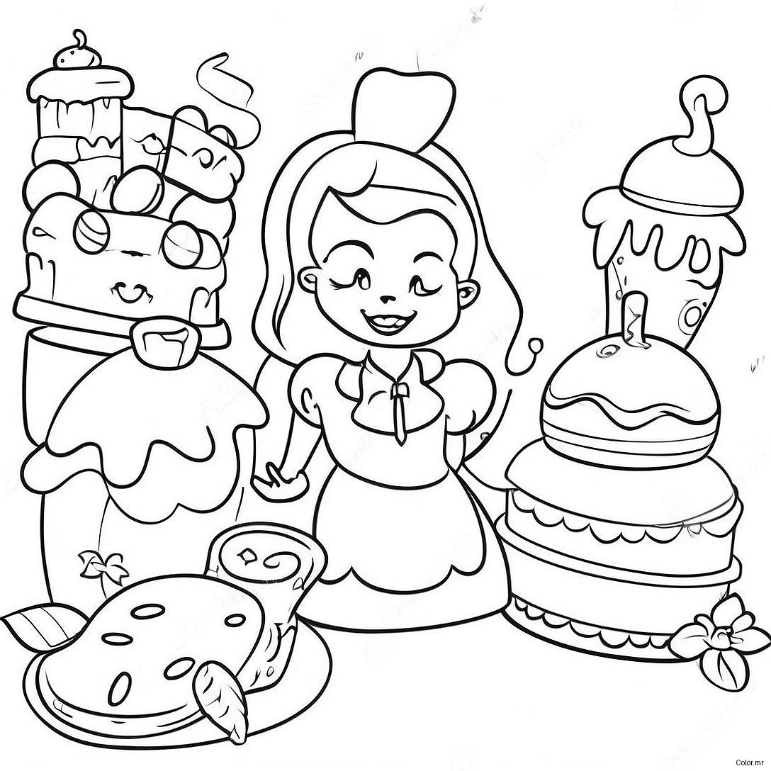 Alice In Wonderland Bakery Coloring Page 36945 30770