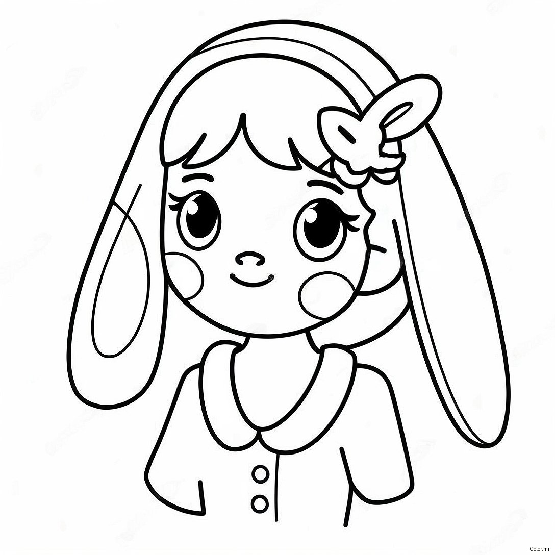 Anime Bunny Girl With Colorful Hair Coloring Page 40597 33641