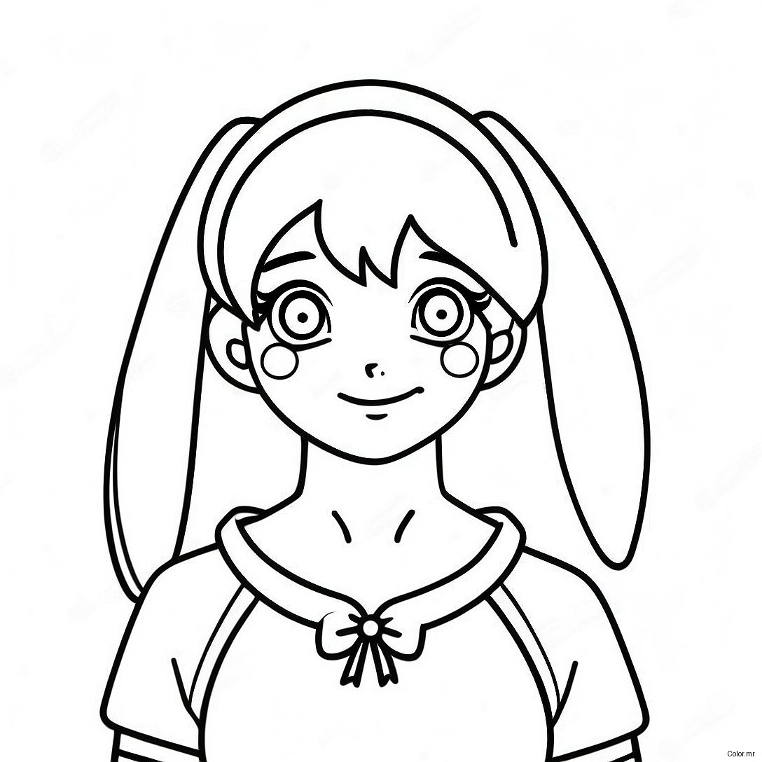 Anime Bunny Girl With Colorful Hair Coloring Page 40597 33643