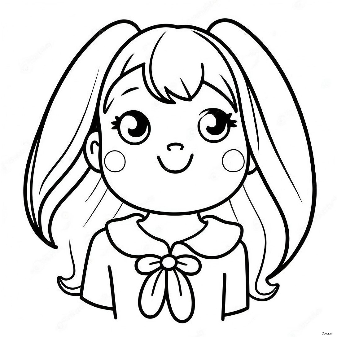 Anime Bunny Girl With Colorful Hair Coloring Page 40597 33644