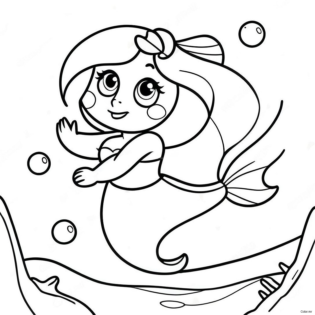 Ariel With Legs Swimming In The Ocean Coloring Page 55551 46205