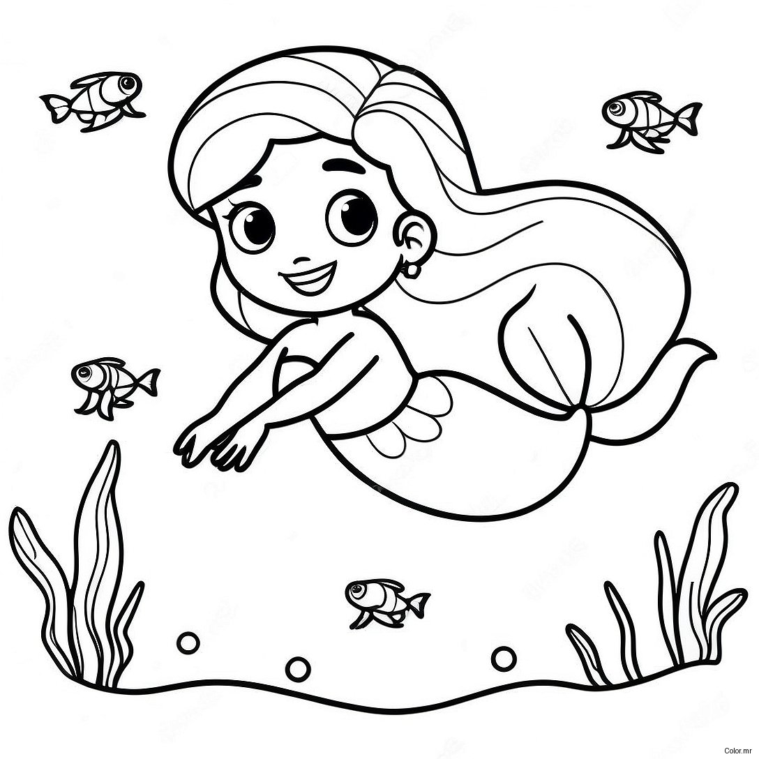 Ariel With Legs Swimming In The Ocean Coloring Page 55551 46208