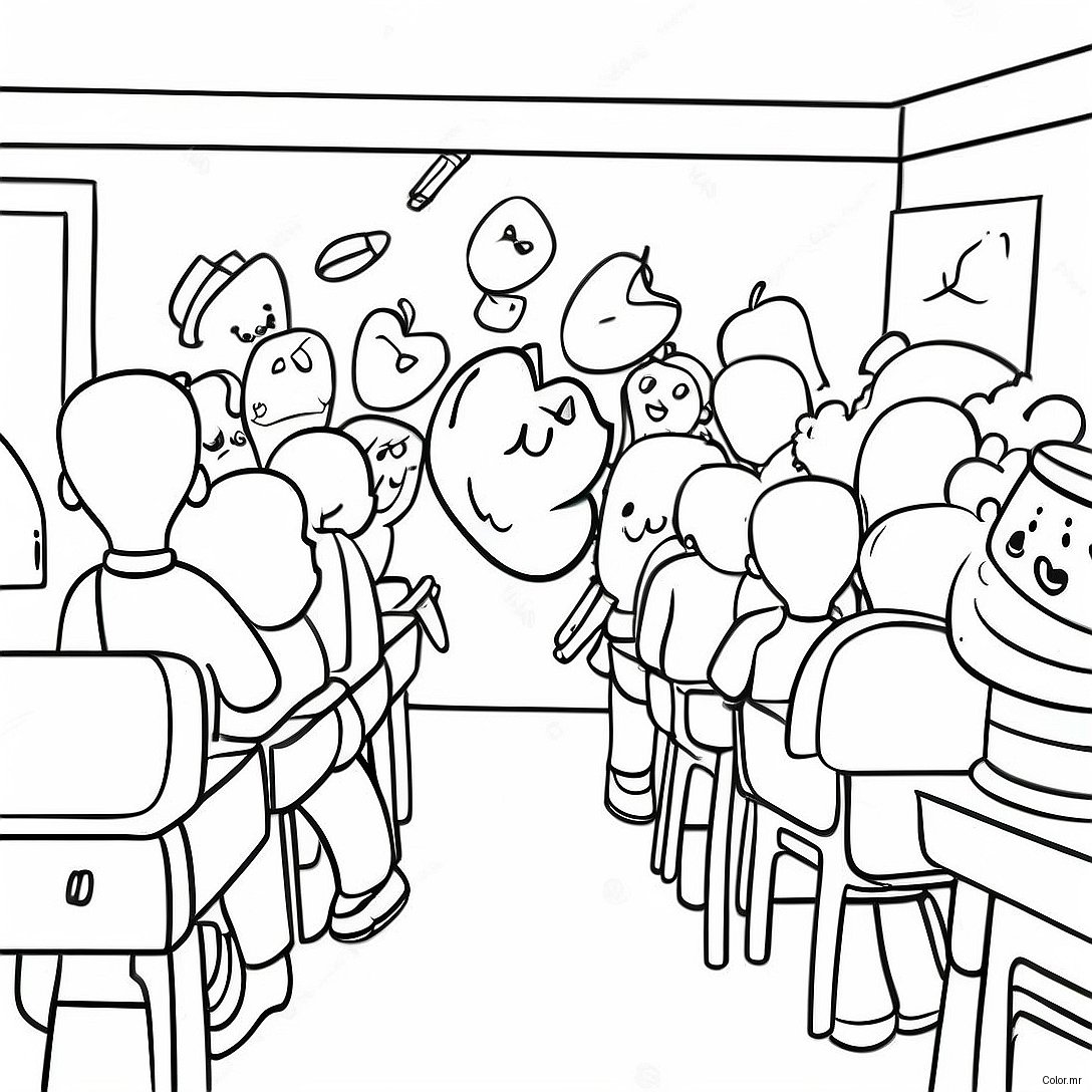 Back To School 2nd Grade Classroom Coloring Page 44042 36629
