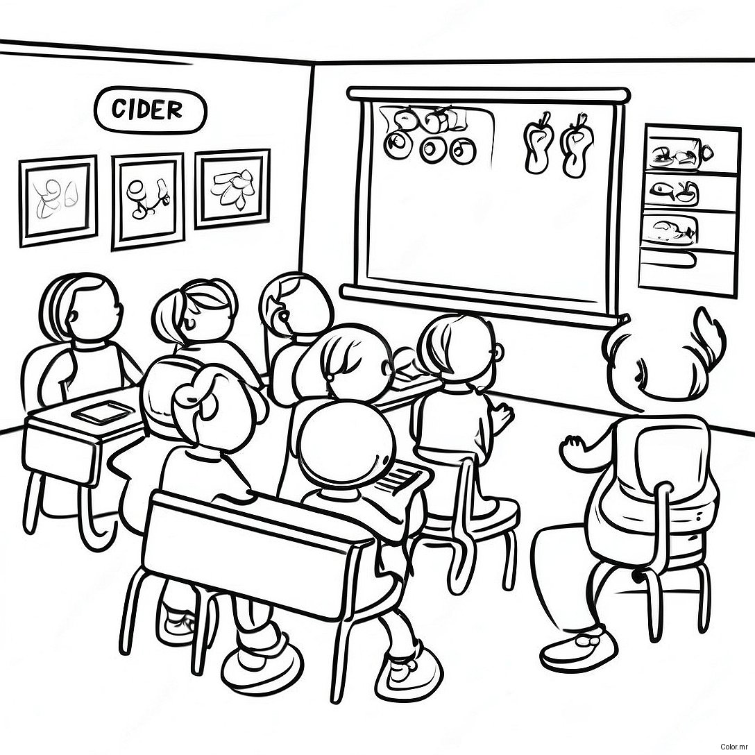 Back To School 2nd Grade Classroom Coloring Page 44042 36630