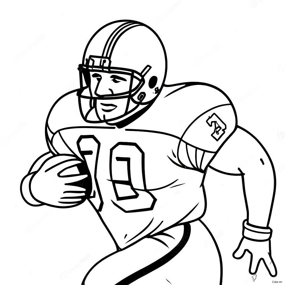 Barry Sanders Running With Football Coloring Page 52217 43442