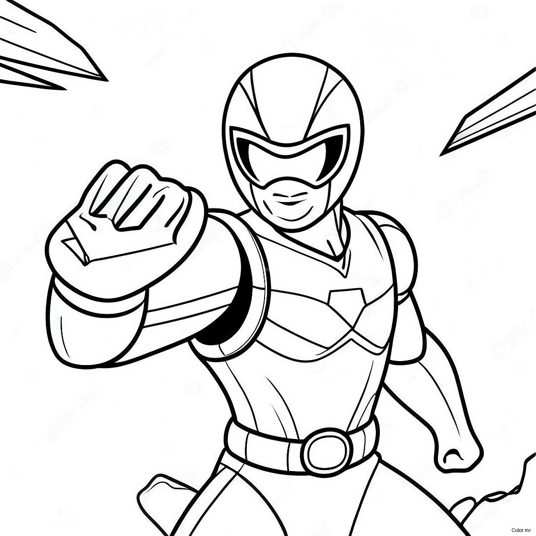 Beast Morphers Red Ranger In Action Coloring Page 61457 50953