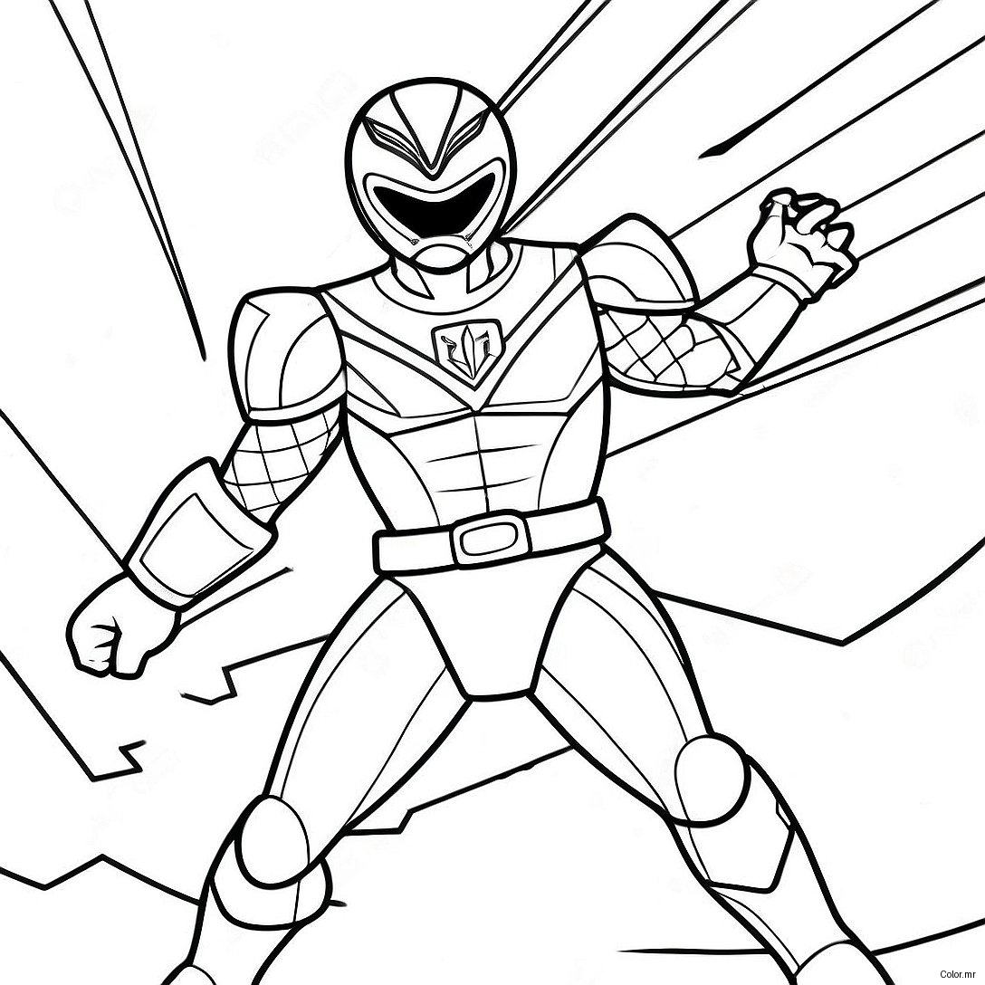 Beast Morphers Red Ranger In Action Coloring Page 61457 50956