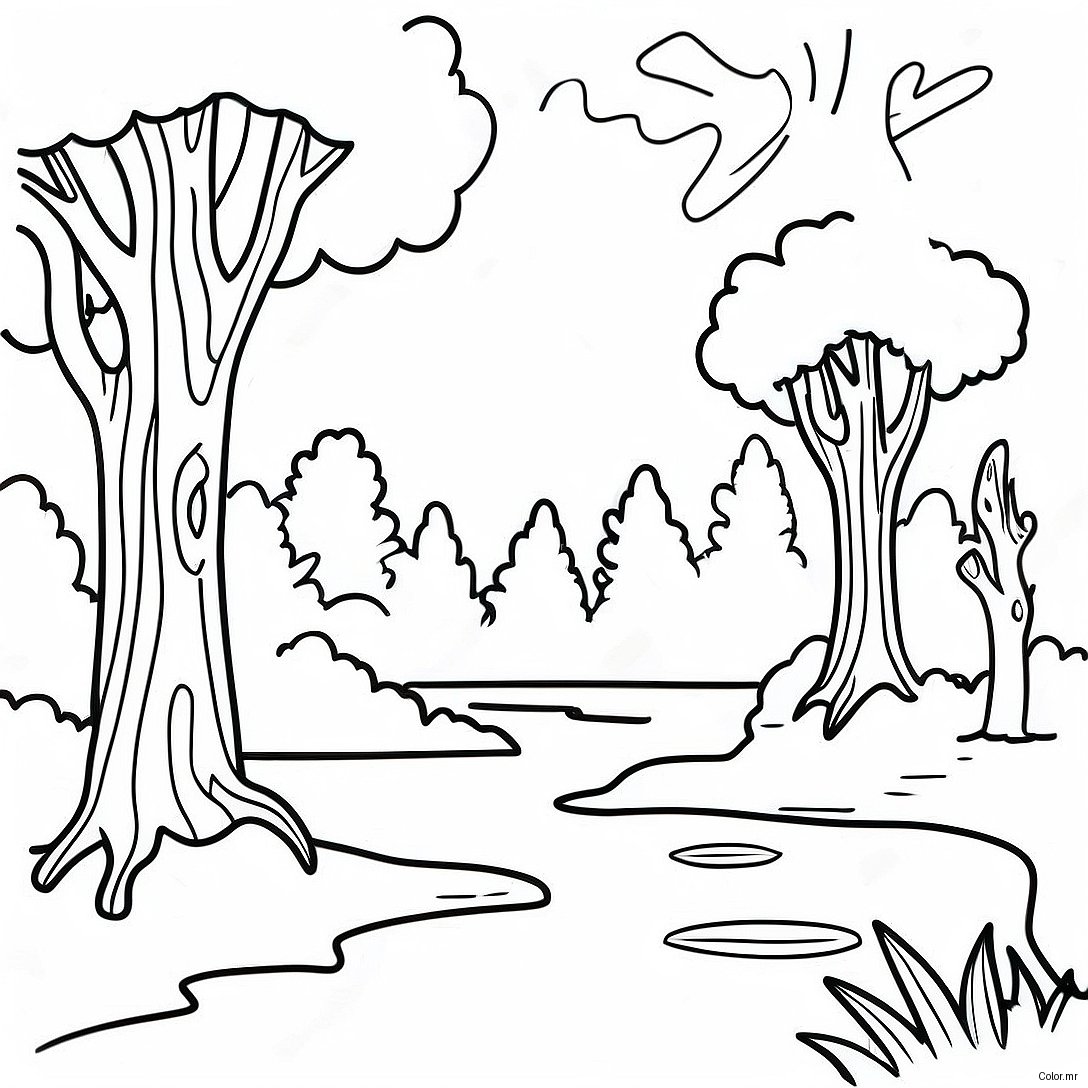 Beautiful Arkansas Nature Scene Coloring Page 35994 30025