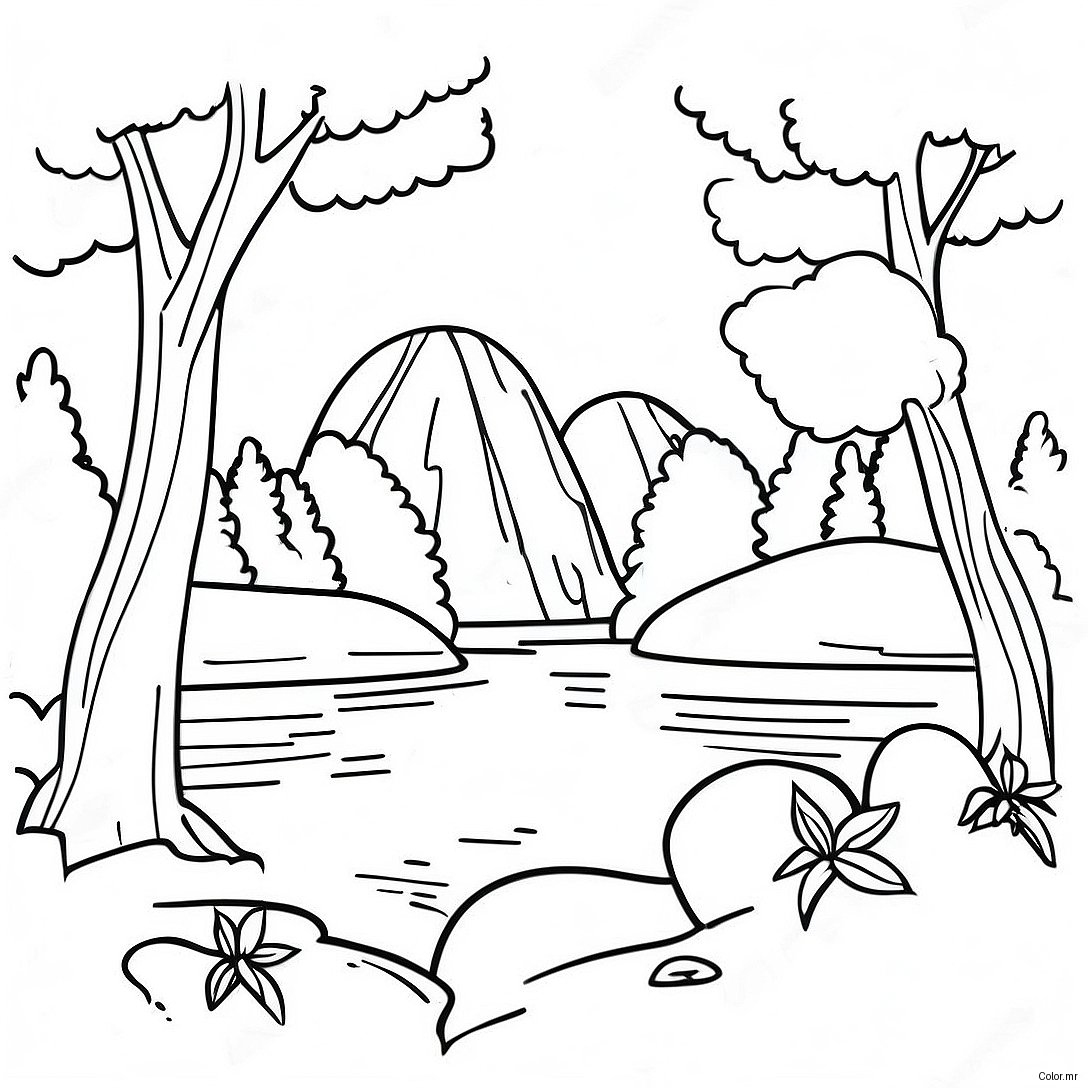 Beautiful Arkansas Nature Scene Coloring Page 35994 30026
