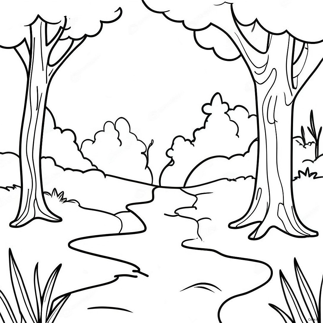 Beautiful Arkansas Nature Scene Coloring Page 35994 30028