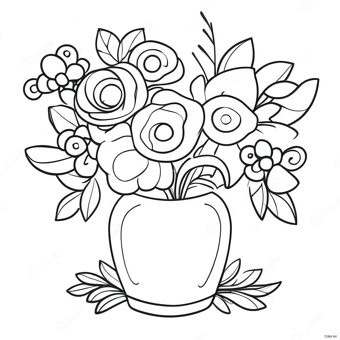 Beautiful Flower Arrangement For Mother S Day Coloring Page 16873 14212