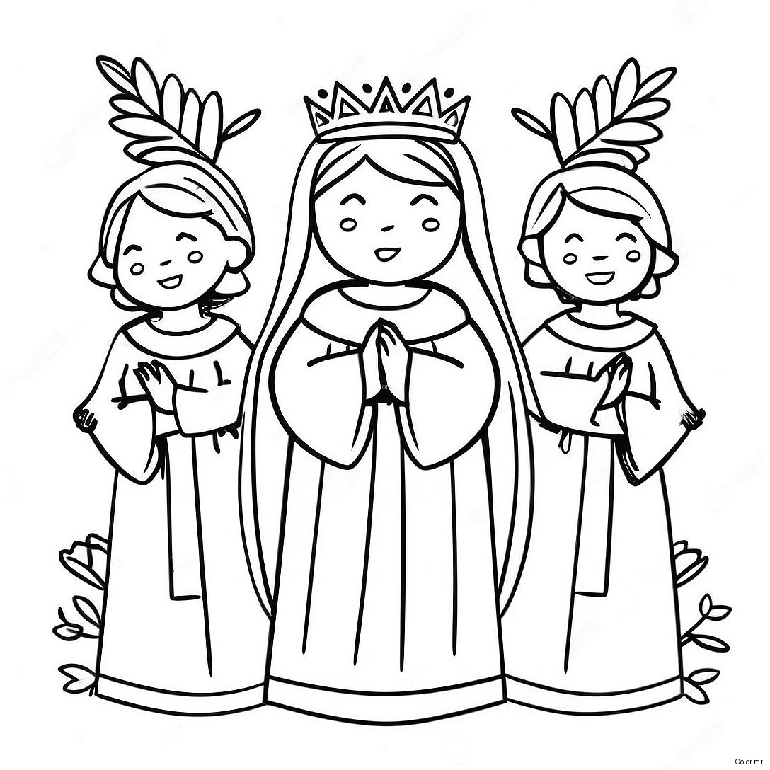 Beautiful May Crowning Ceremony Coloring Page 73576 60717