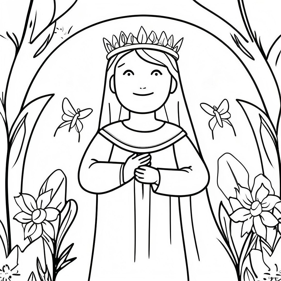 Beautiful May Crowning Ceremony Coloring Page 73576 60718