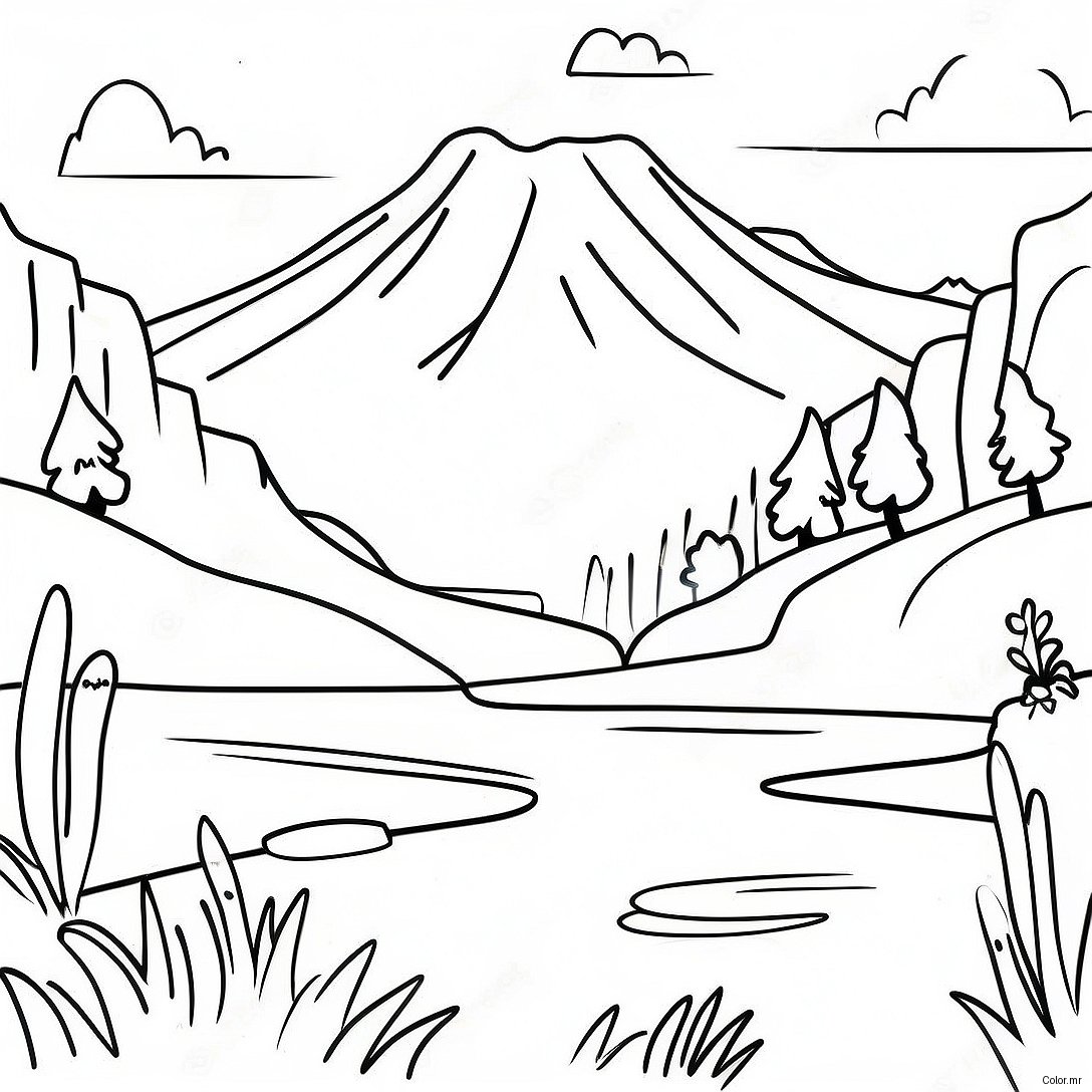 Beautiful Washington State Landscape Coloring Page 49945 41657
