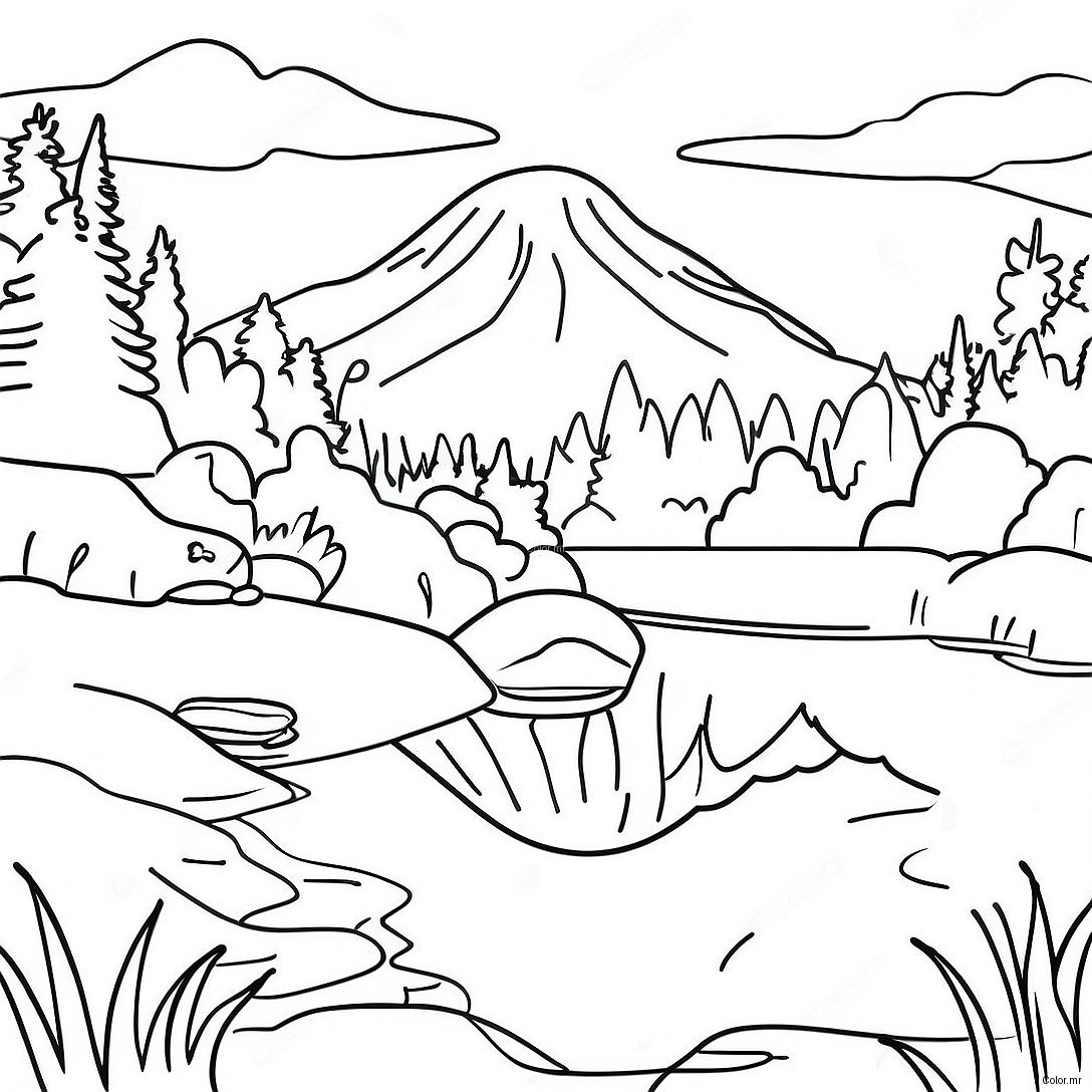 Beautiful Washington State Landscape Coloring Page 49945 41658