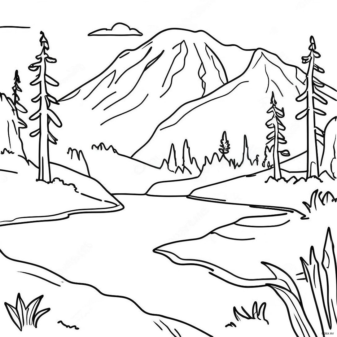 Beautiful Washington State Landscape Coloring Page 49945 41659