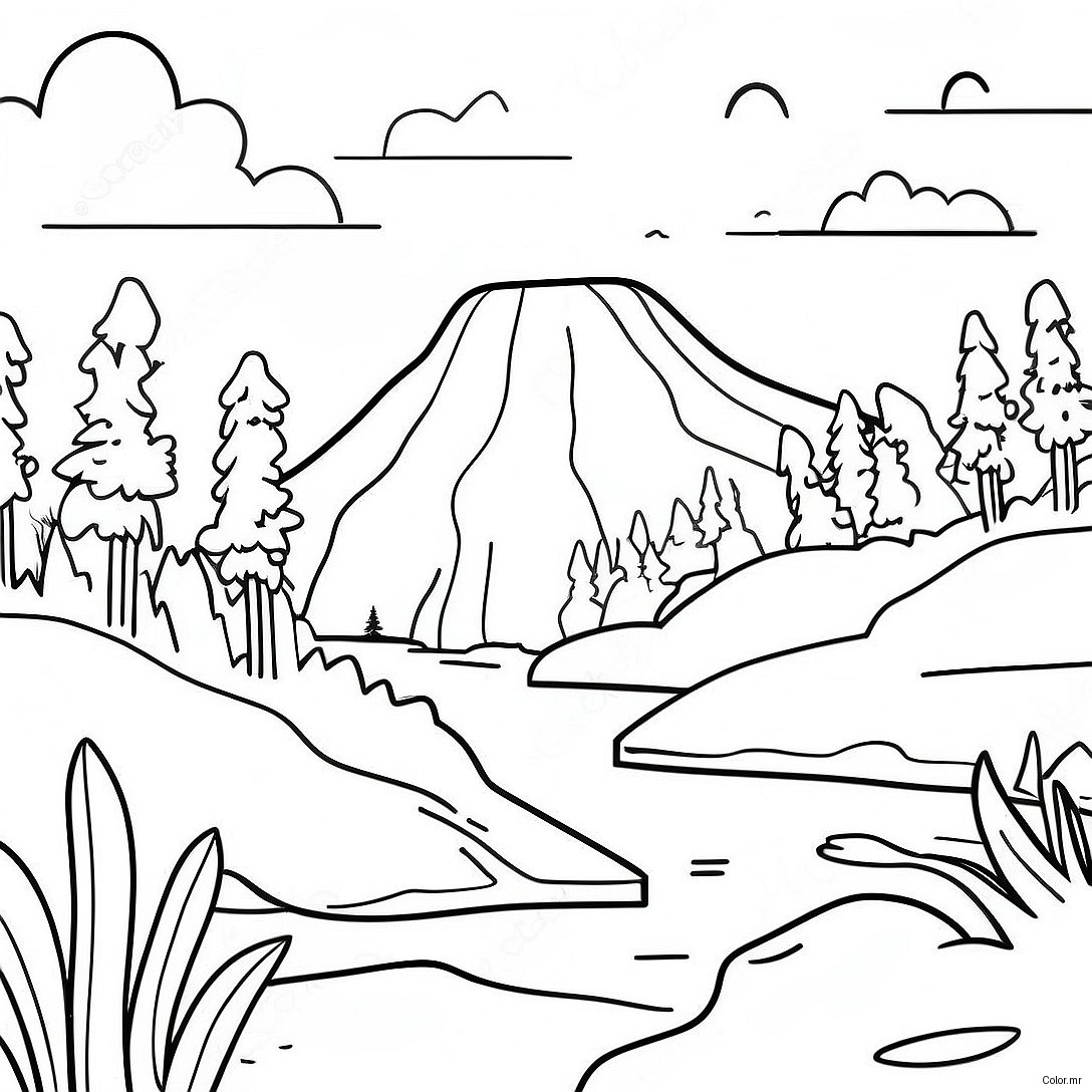 Beautiful Washington State Landscape Coloring Page 49945 41660