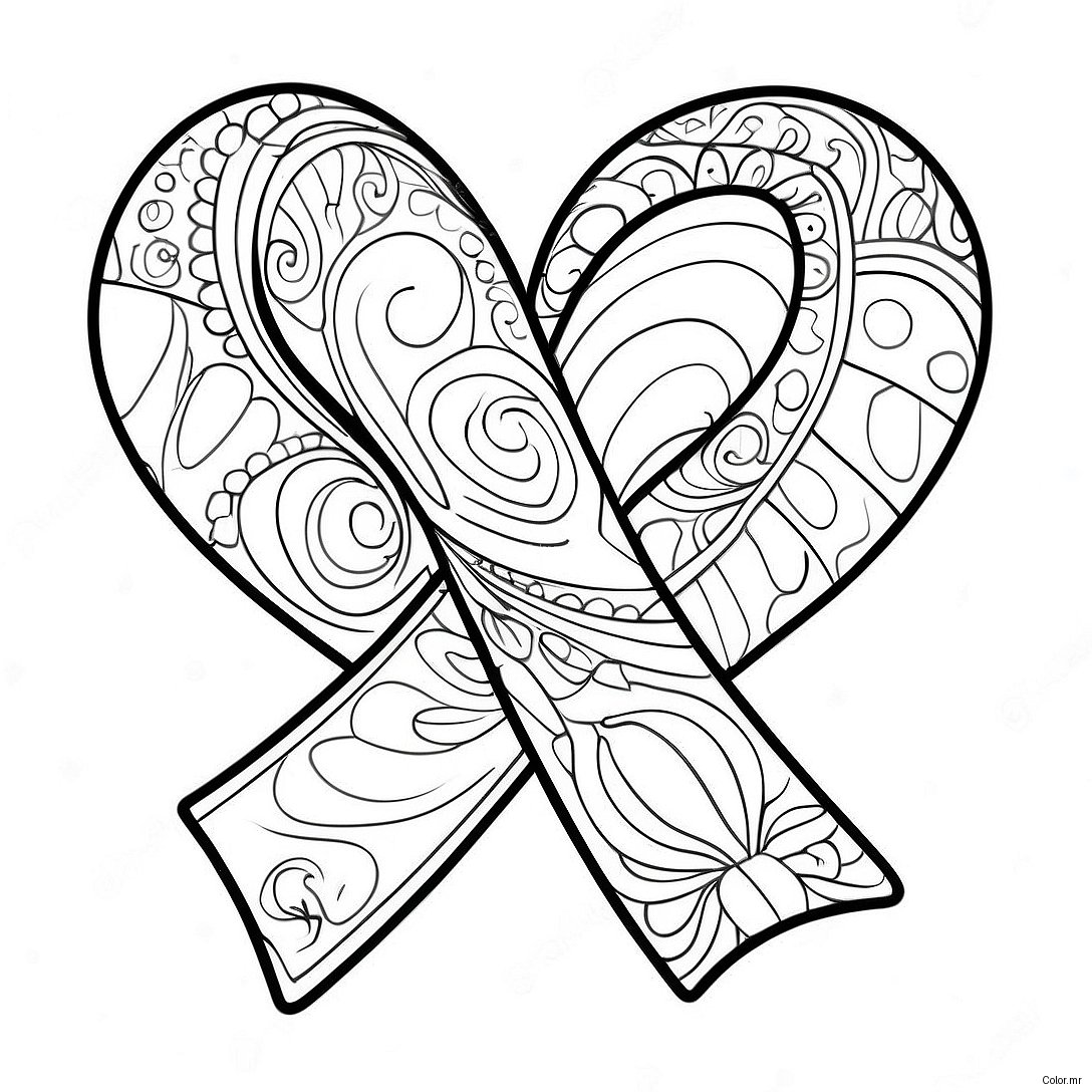 Breast Cancer Awareness Ribbon Coloring Page 8325 6750