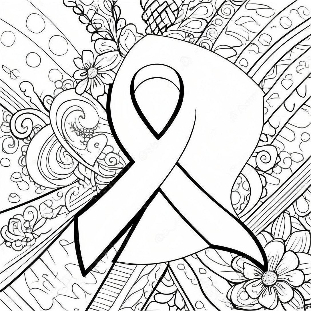 Breast Cancer Awareness Ribbon Coloring Page 8325 6752