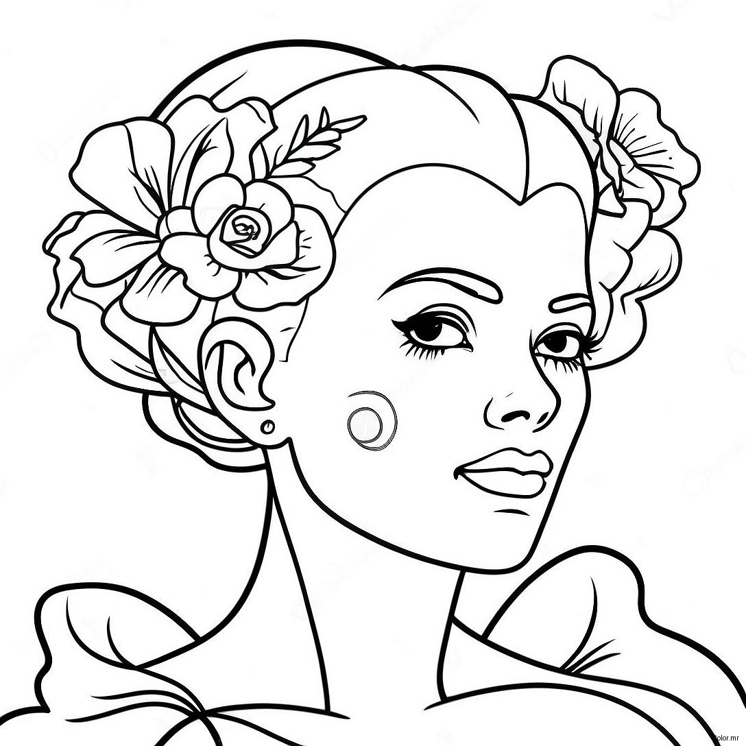 Bride Of Frankenstein With Flowers Coloring Page 32962 17247