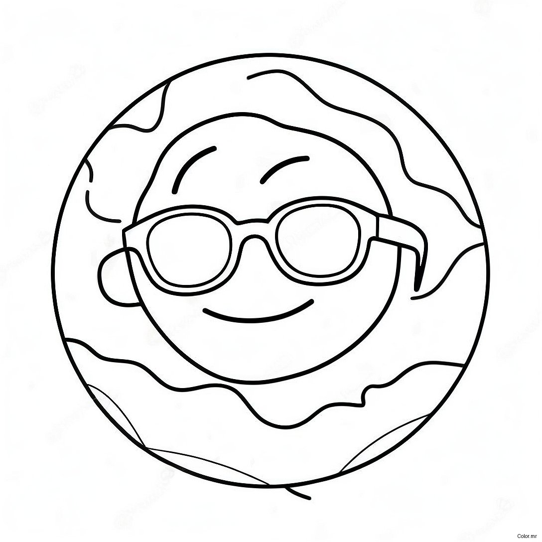 Bright Sun With Sunglasses Coloring Page 63860 52831