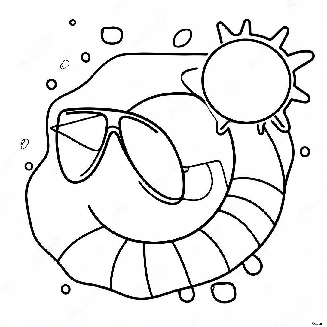 Bright Sun With Sunglasses Coloring Page 63860 52832