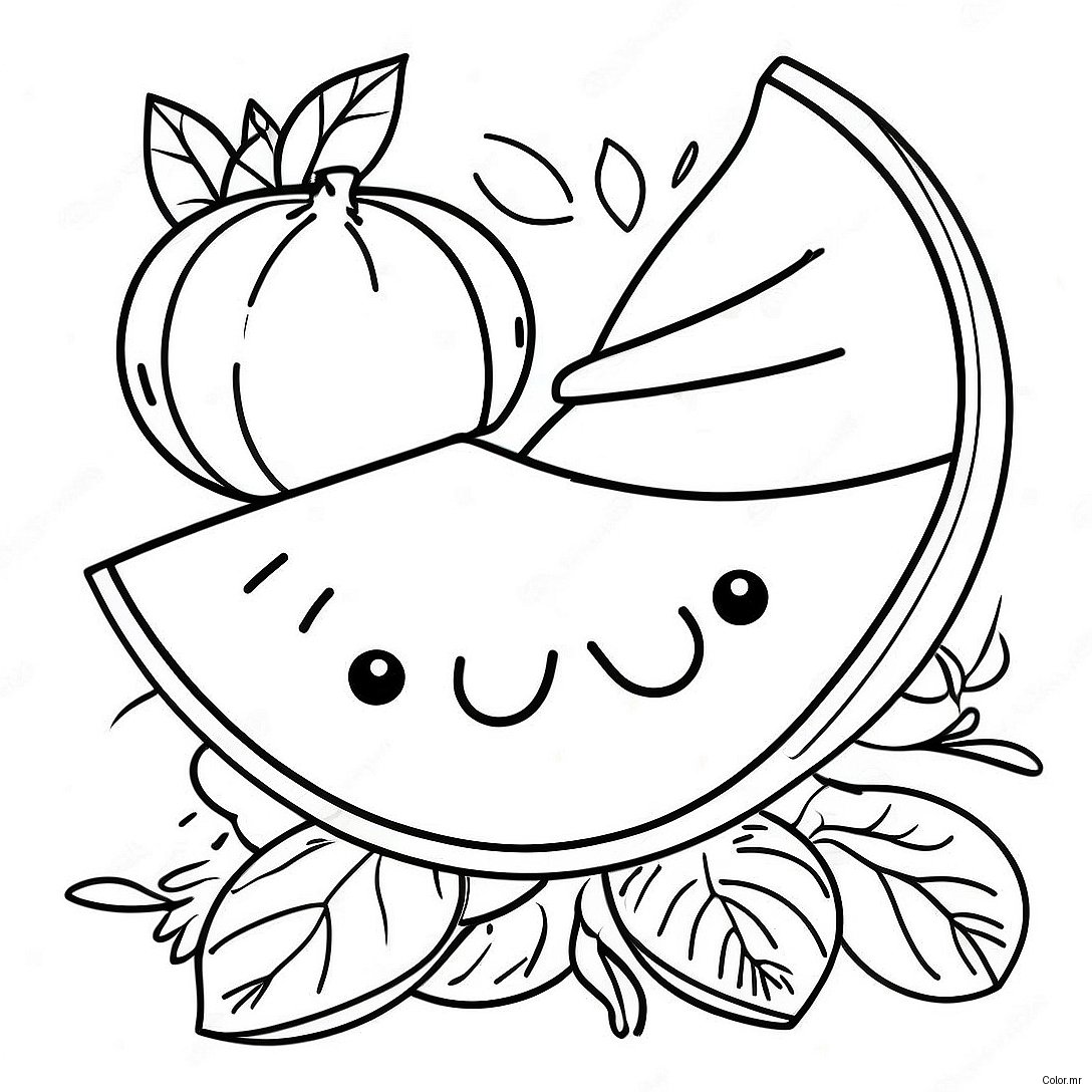 Bright Sunny Day With Melons Coloring Page 26137 23984