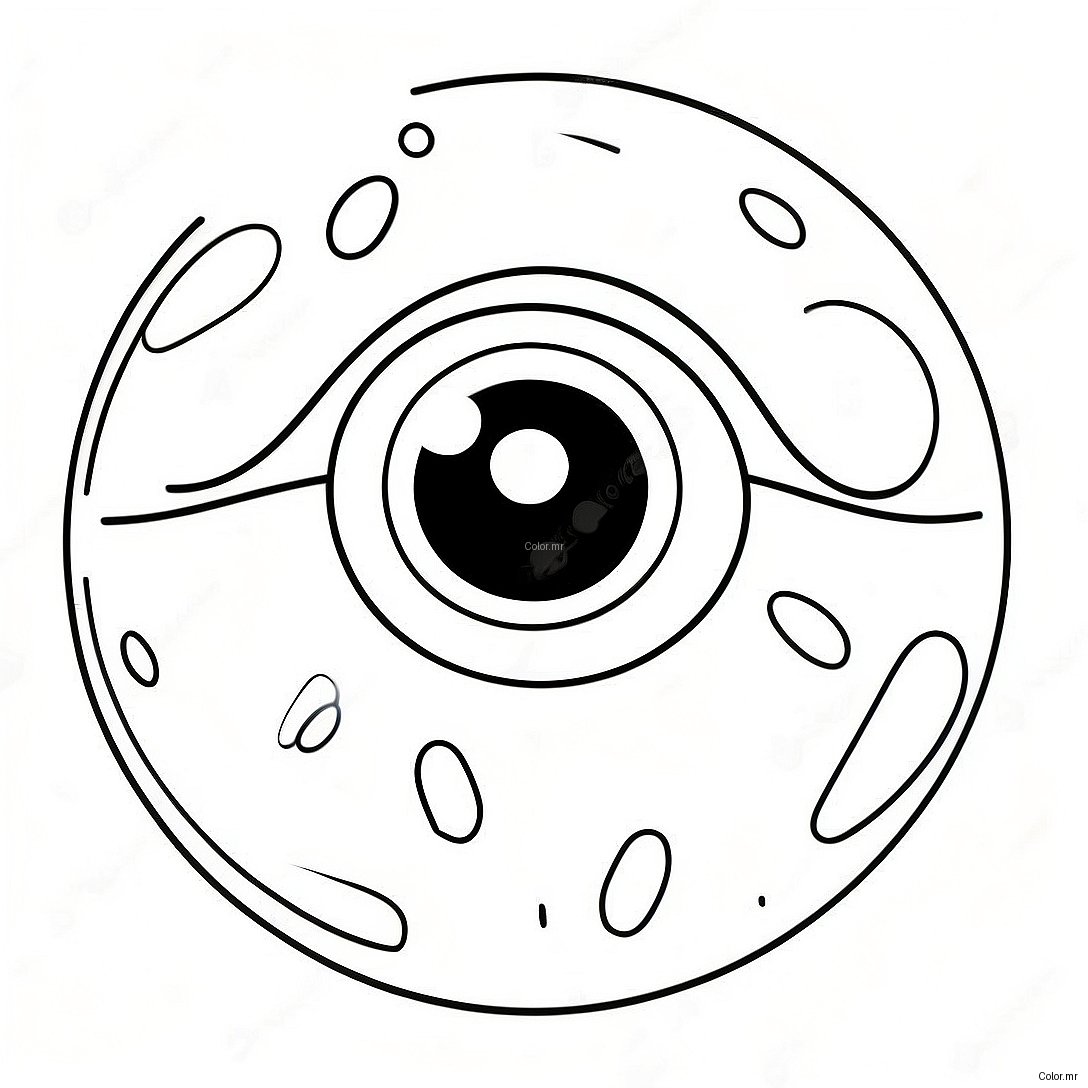 Cartoon Eyeball With Funny Face Coloring Page 29979 26981