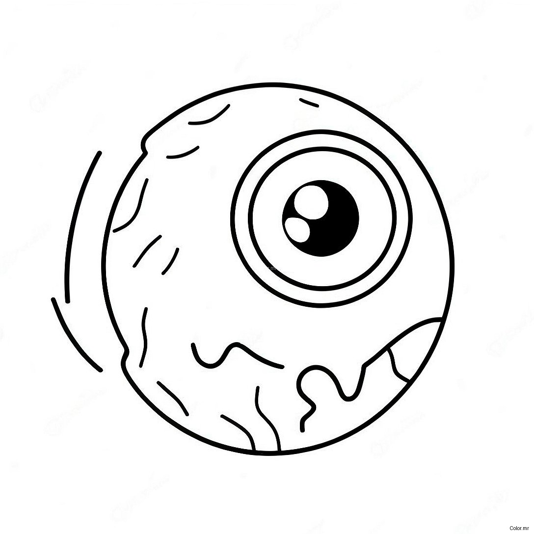 Cartoon Eyeball With Funny Face Coloring Page 29979 26982