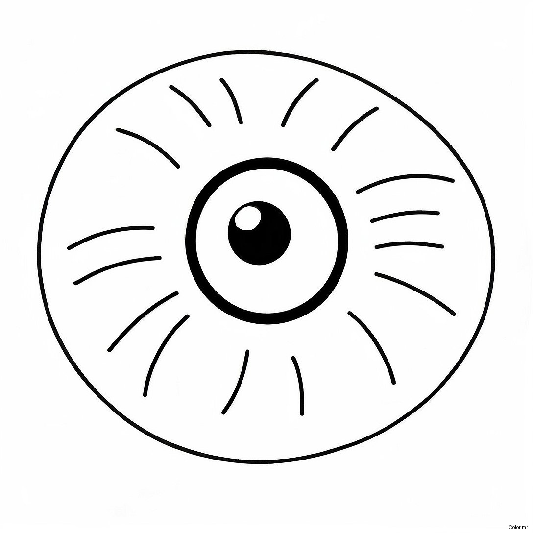 Cartoon Eyeball With Funny Face Coloring Page 29979 26983