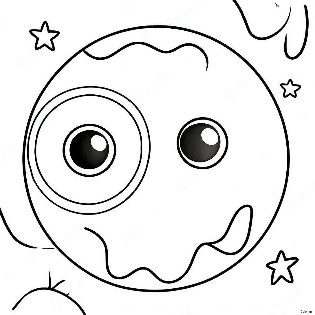 Cartoon Eyeball With Funny Face Coloring Page 29979 26984
