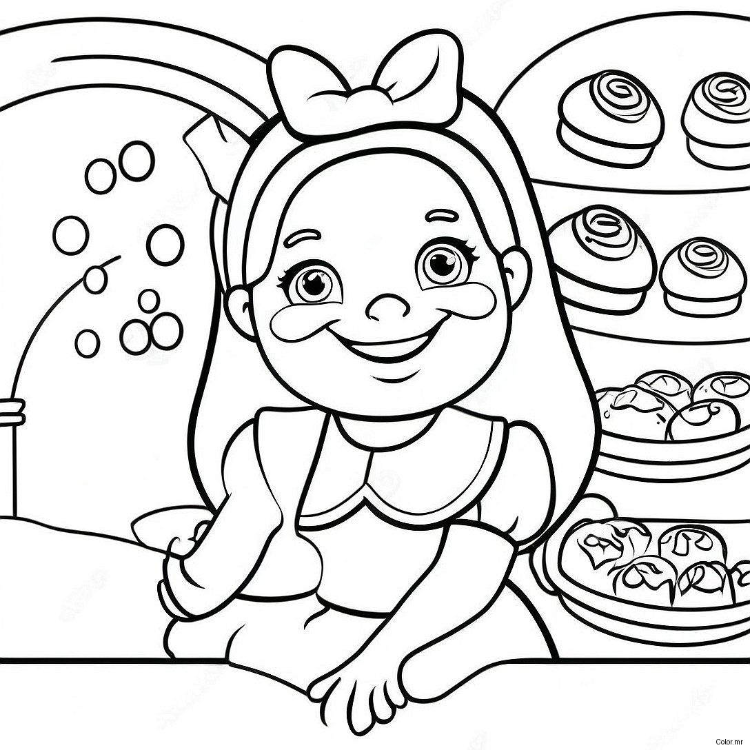 Charming Alice In Wonderland Bakery Coloring Page 42041 34865