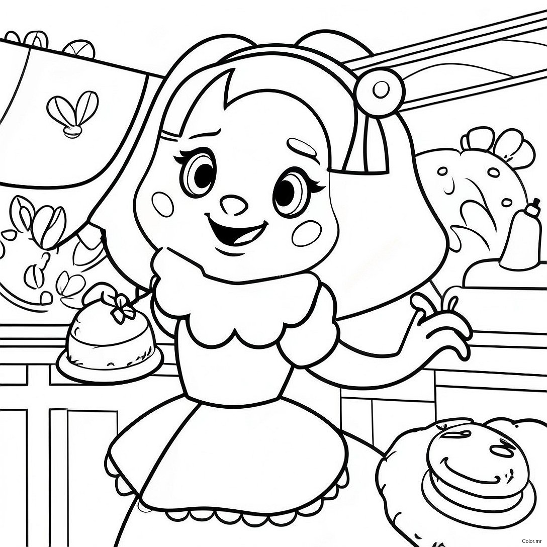 Charming Alice In Wonderland Bakery Coloring Page 42041 34866