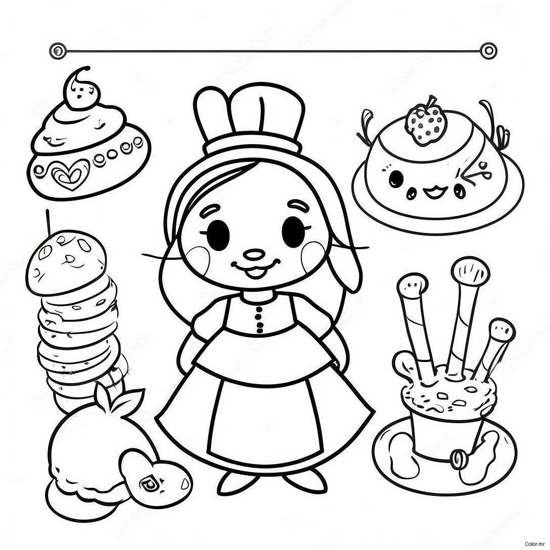 Charming Alice In Wonderland Bakery Coloring Page 42041 34867