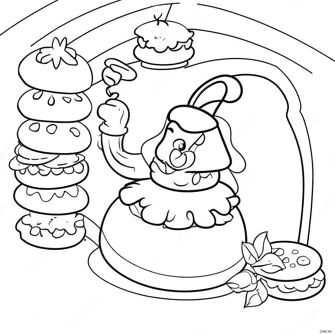 Charming Alice In Wonderland Bakery Coloring Page 42041 34868