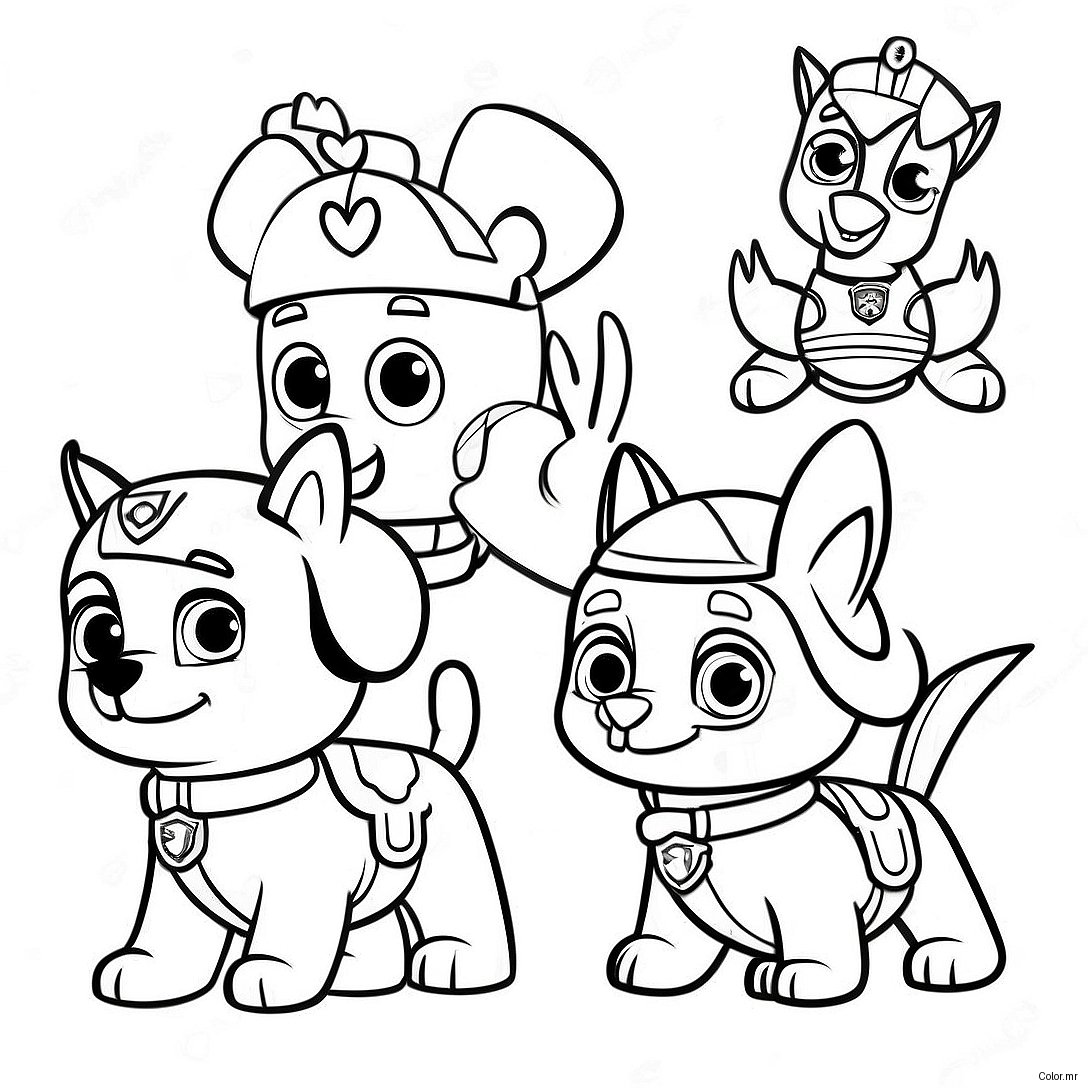 Charming Paw Patrol Characters Easter Coloring Page 21873 20254
