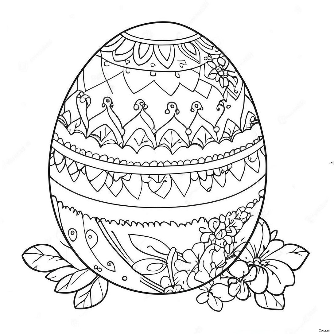 Charming Vintage Easter Egg Coloring Page 71884 59394
