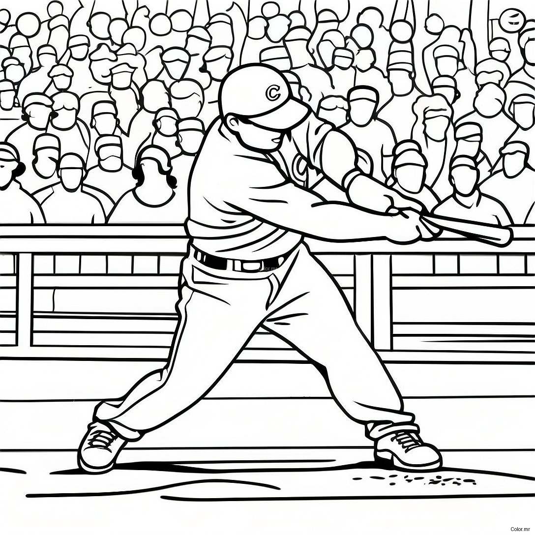 Chicago Cubs Player Hitting A Home Run Coloring Page 20342 18900
