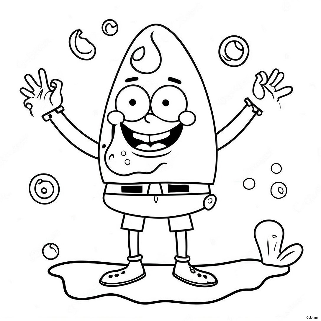 Chill Spongebob With A Surfboard Coloring Page 31489 28187